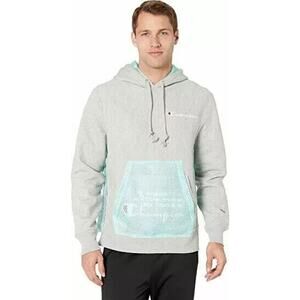 Champion Reverse Weave Mesh Shift Pullover Hoodie Aqua Grey Size Large Cotton
